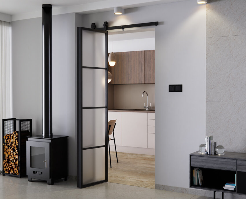 Drzwi Przesuwne Harmonijkowe Aluminium LOFT Satyna
