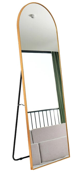 LUSTRO STOJĄCE PÓŁOWALNE MAGDALENA W ZŁOTEJ ALUMINIOWEJ RAMIE 180X60