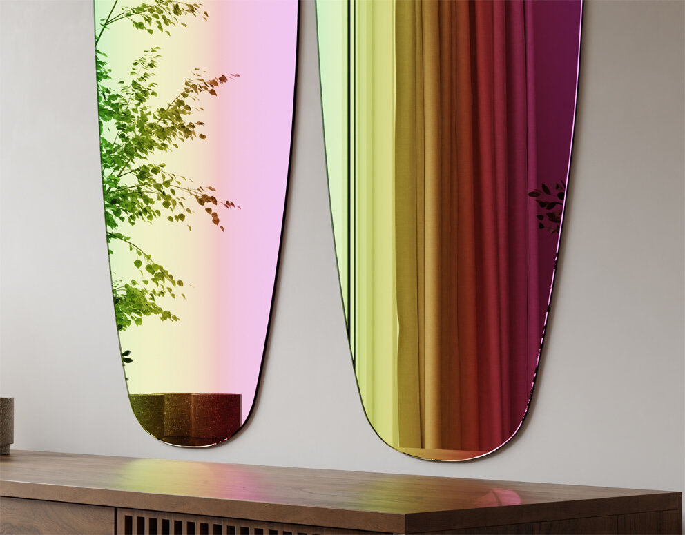 Lustro Kształt Nieregularny Organiczne Plama Rainbow 150x55 AGAT